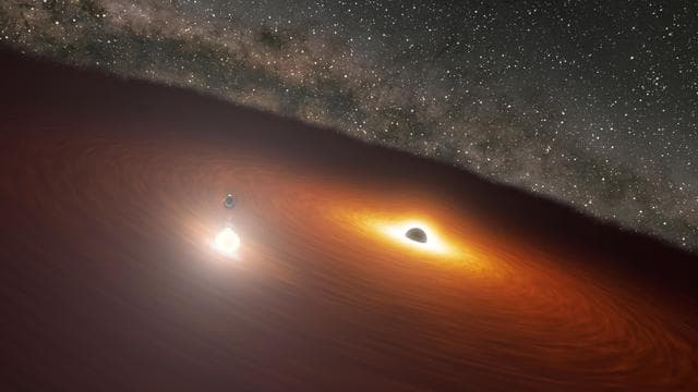 NASA image: Animation of Black Hole Disk Flare in OJ 287