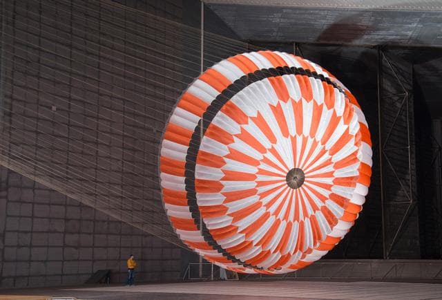 NASA image: Wind Tunnel Testing Perseverance's Parachute