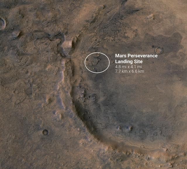 NASA image: Perseverance Rover Landing Ellipse in Jezero Crater