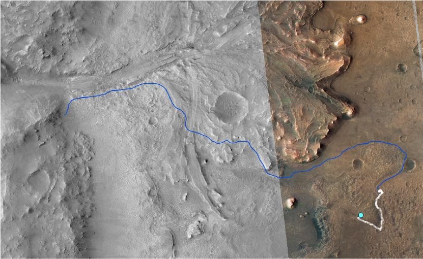 NASA image: Perseverance's Traverse From Séítah to Jezero Delta