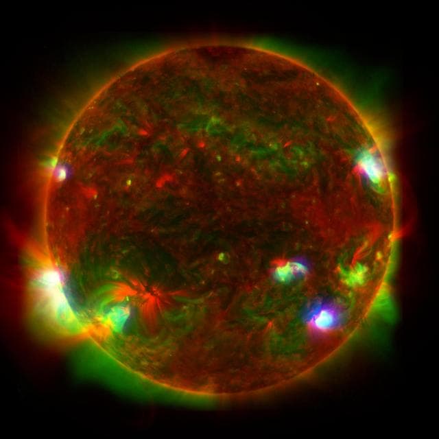 NASA image: Three-Telescope View of the Sun