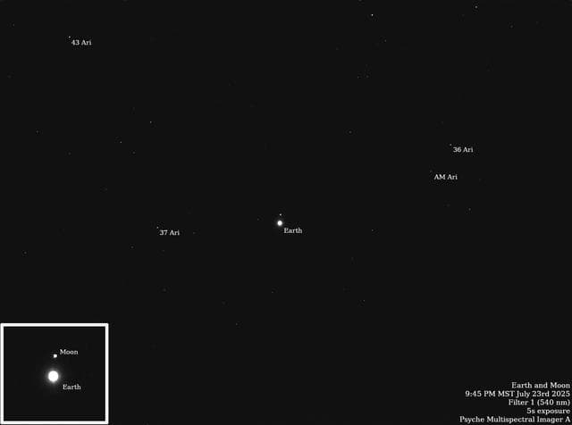 NASA image:  NASA's Psyche Images Earth and Moon