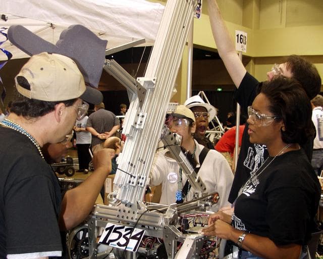 NASA image: SSC engineers mentor FIRST Robotics teams