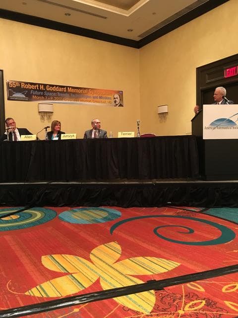 NASA image: NASA Chief Technologist Douglas Terrier Moderates a Panel During the AAS 55th Robert H. Goddard Memorial Symposium