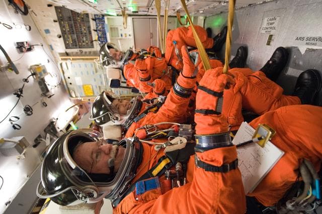 NASA image: STS119 crew and Koichi Wakata training during the PRL IN/EG suited training. 